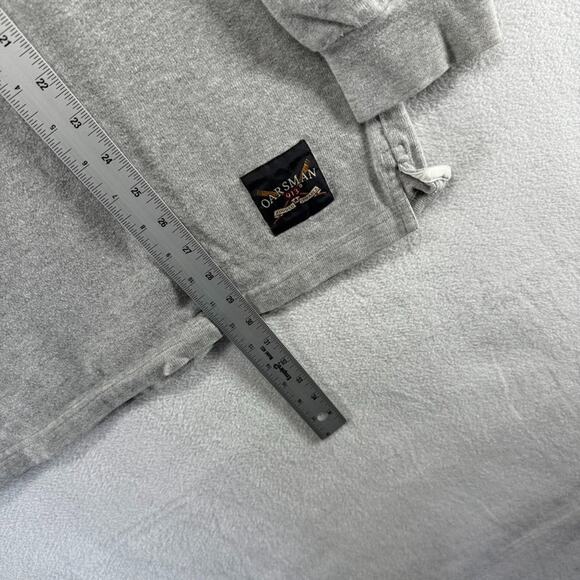 Vintage Mckendree College Rugby Shirt men's XL Gray Spellout Big Logo Preppy 90s - Picture 6 of 13